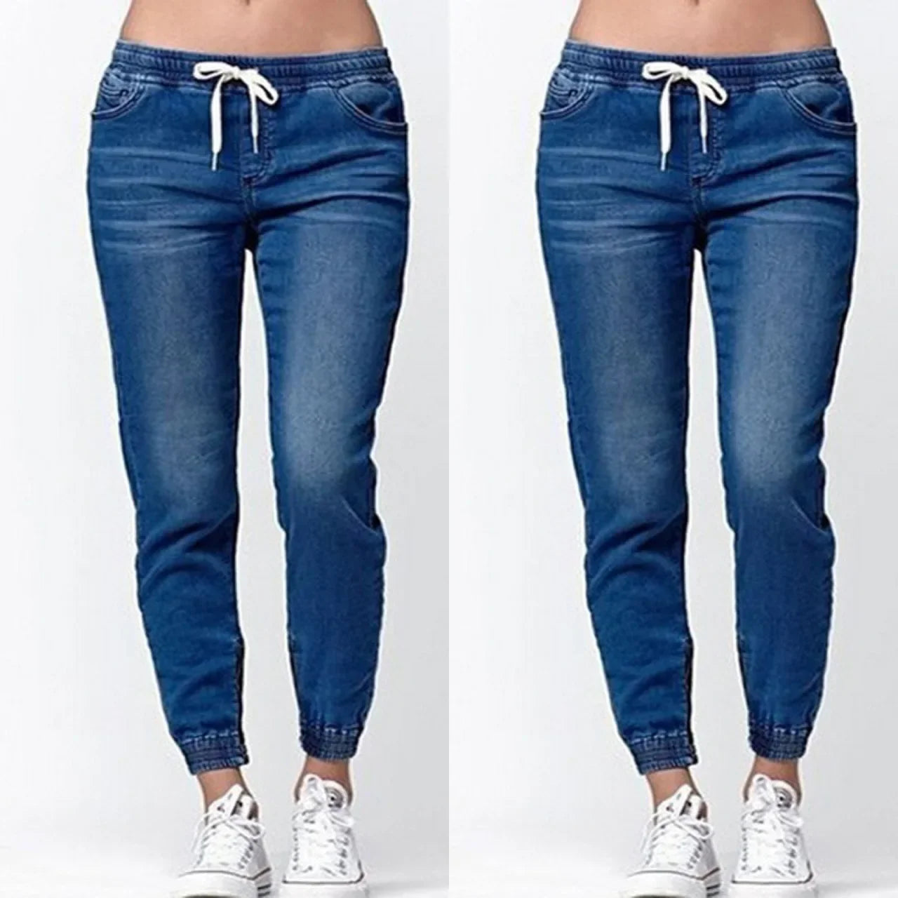 Denim Pants Casual Loose Slim Fit Stretch Long Trousers