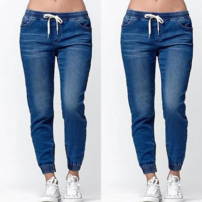 Denim Pants Casual Loose Slim Fit Stretch Long Trousers
