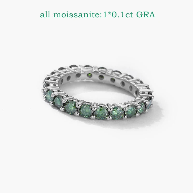 3mm Certified Moissanite Rings for Women Full Diamond Sparkling Bride Jewelry Wholesale 100% 925 Sterling Silver 9 Color