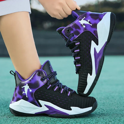 High Quality Children Casual Shoes Mesh Sneakers Comfortable Boy's Sport Shoes Fashion Cushioning Non-slip Kids Basketball Shoes