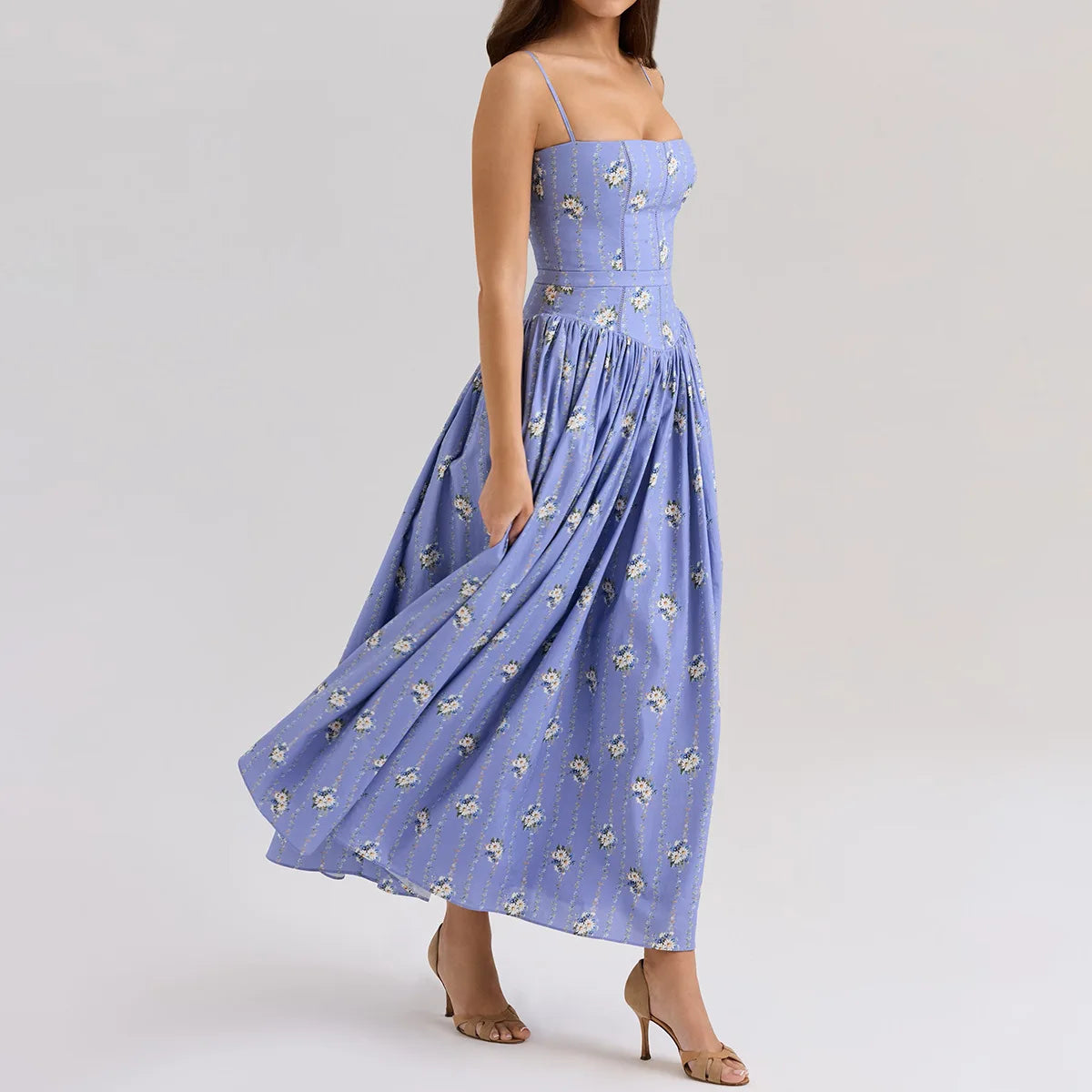 Summer Clothes for Women Midi Elegant Dress 2025 New Arrivals White Floral Print Holiday Dress