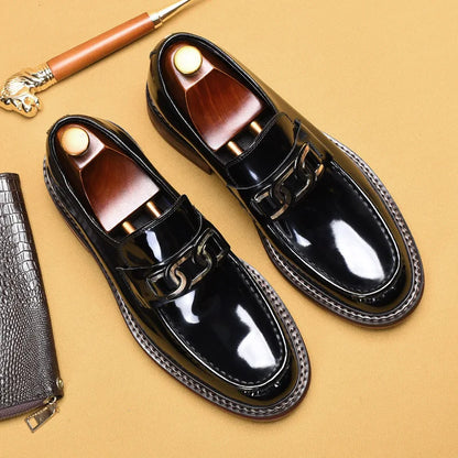 Luxury Slip on Dress Shoes Men Genuine Leather Italian Loafer Shoes for Men Black Brown Brand Formal Oxford Men Casual Shoes
