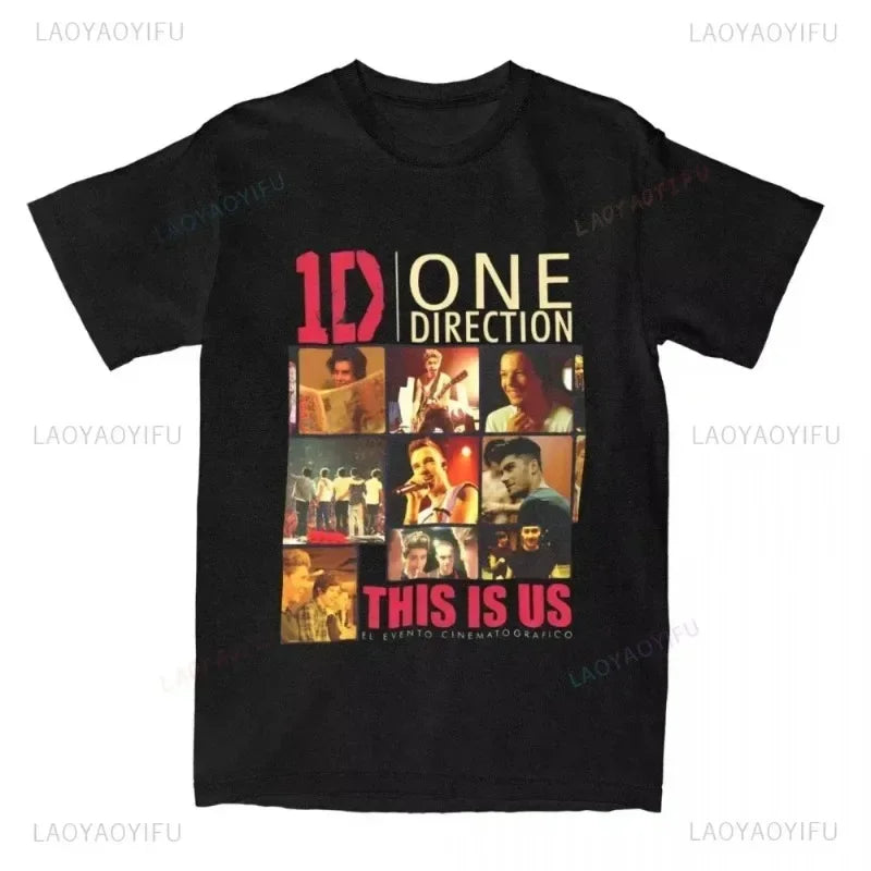 One Directions Women Print T-Shirts Rapper Short Sleeve T Shirt Hip Hop Vintage Singer Tops Summer Cotton Unisex Tees Clothing