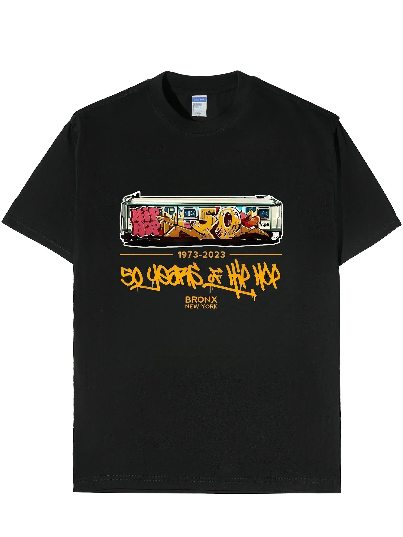 Mens Womens Hip Hop Graphic T-Shirt Black Vintage New York Subway Graffiti T-Shirt for Concerts Festivals and Casual Wear Tops