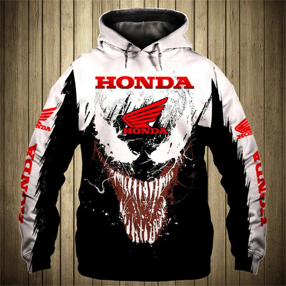Men's Hoodie 3D Printed Motorcycle Men's Hoodie Fashion Outdoor Sports Racing Hoodie Oversized Honda Sportswear