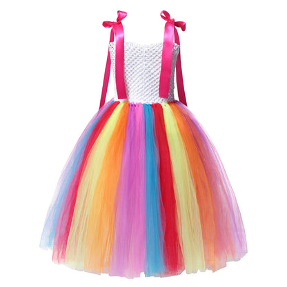 Purim 2026 Girls Disguise Candy Dress Children Colorful Dress Carnival Birthday Party Gift for Girls Lollipop Cosplay Costume