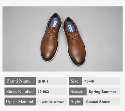 2025 Spring/Summer New Men Shoes Comfy Luxury Brand Men Casual Shoes Lace Up Business Style Dress Shoes BHKH Men Shoes