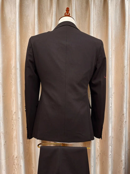 Black Gorgeous Pearls Suit Set 3 Pieces For Men Banquet Party Wear Handsome Elegant Men's Slim Fit Suits Wedding Groom Sets