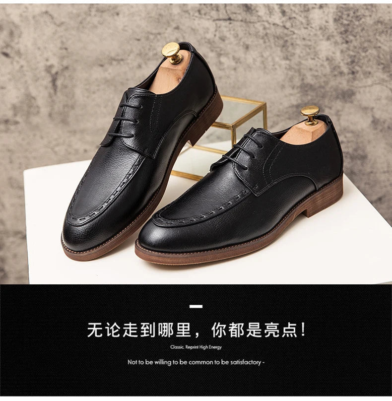 Trend Dress Shoes Man Retro Casual Business Oxfords Leather Shoes Men Formal Social Brogues Wedding Party Leather Shoes For Male