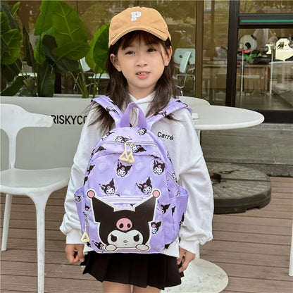 Anime Cartoon Kuromi Melody Cinnamoroll Backpack Boys Girls Cartoon Hello Kitty Kawaii Canvas Fashion Children's Schoolbag