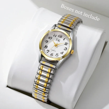 Elegant Small Dial Women Watches Fashion Elastic Strap Quartz Watch Reloj Mujer（Without Box）