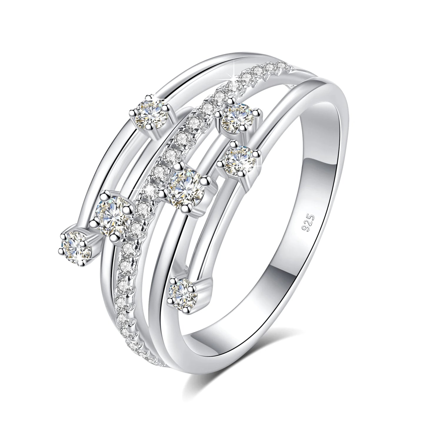 Trending Wedding Band Moissanite Ring With Certificate Genuine Silver 925 Enagement Jewel Gift For Women Positive Stones