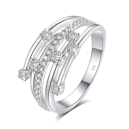 Trending Wedding Band Moissanite Ring With Certificate Genuine Silver 925 Enagement Jewel Gift For Women Positive Stones