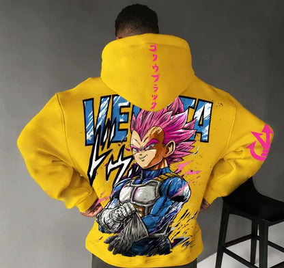 Men Anime Clothes Dragon Ball Z Hoodie Goku Saiyan Loose Fit Big Size 5XL 6XL Casual Streetwear