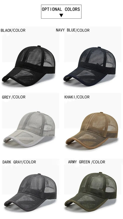 Summer Men Hat Openwork Brim Breathable Mesh Cap Outdoor Sports Sunscreen Baseball Women Sunhat