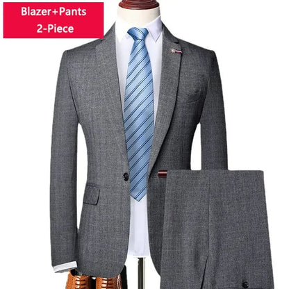 S-6XL Jacket Vest Pants Casual Plaid Retro Business Men's Suit 3Pcs or 2Pcs Set Groom Wedding Dress Blazer Waistcoat Trousers