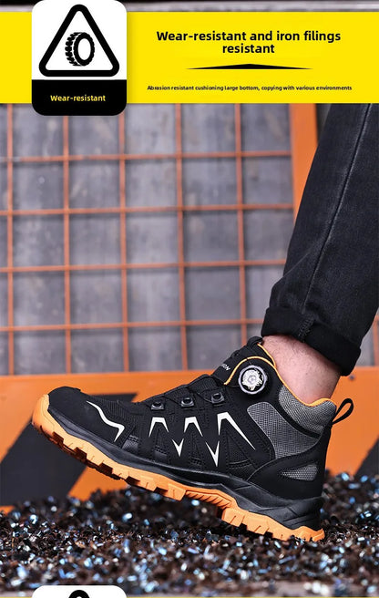 Durable Steel Toe Work Shoes Anti Smashing Piercing with WearResistant Rubber Soles Iron Shavings Resistance for Safety Workwear