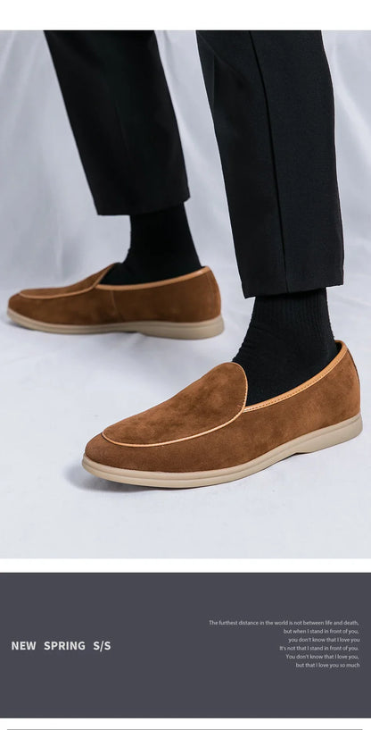Fashion Men Luxury Brand Loafer Shoes Spring British Style Suede Men's Casual Shoes Breathable Comfort Slip-on Men Wedding Shoes