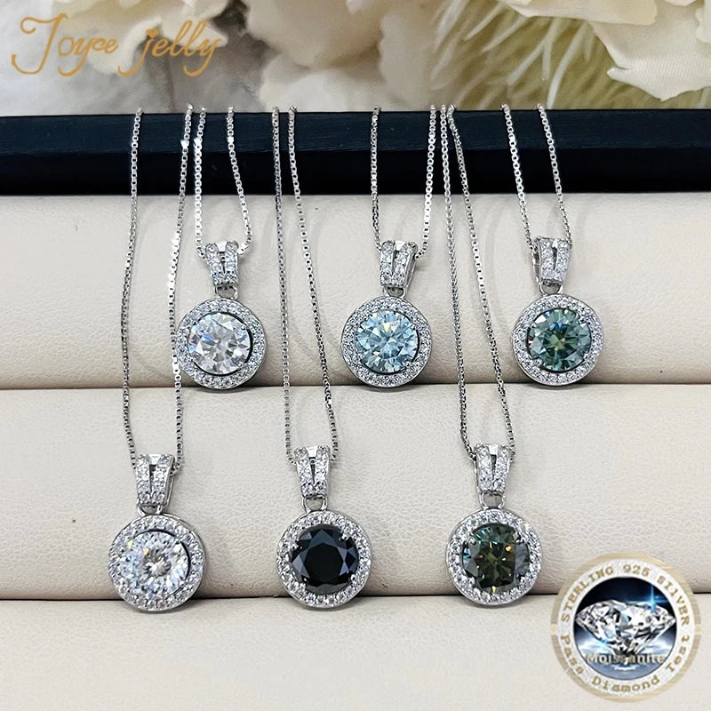 2ct total Moissanite Jewelry Set Sterling Silver 925 Necklace Earrings Fine Jewerly Wedding Set Pass Dismond Tester