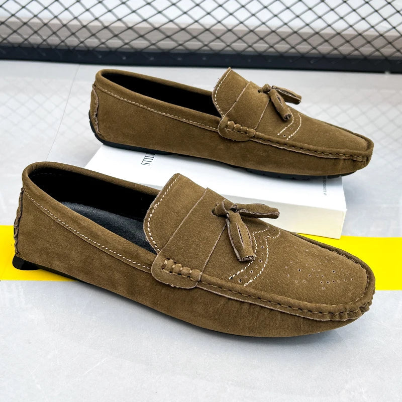 Loafers Men Casual Shoes Tassel Brogue Shoes Men Loafers Moccasins Breathable Slip on Big Size Driving Loafers for Men Shoes