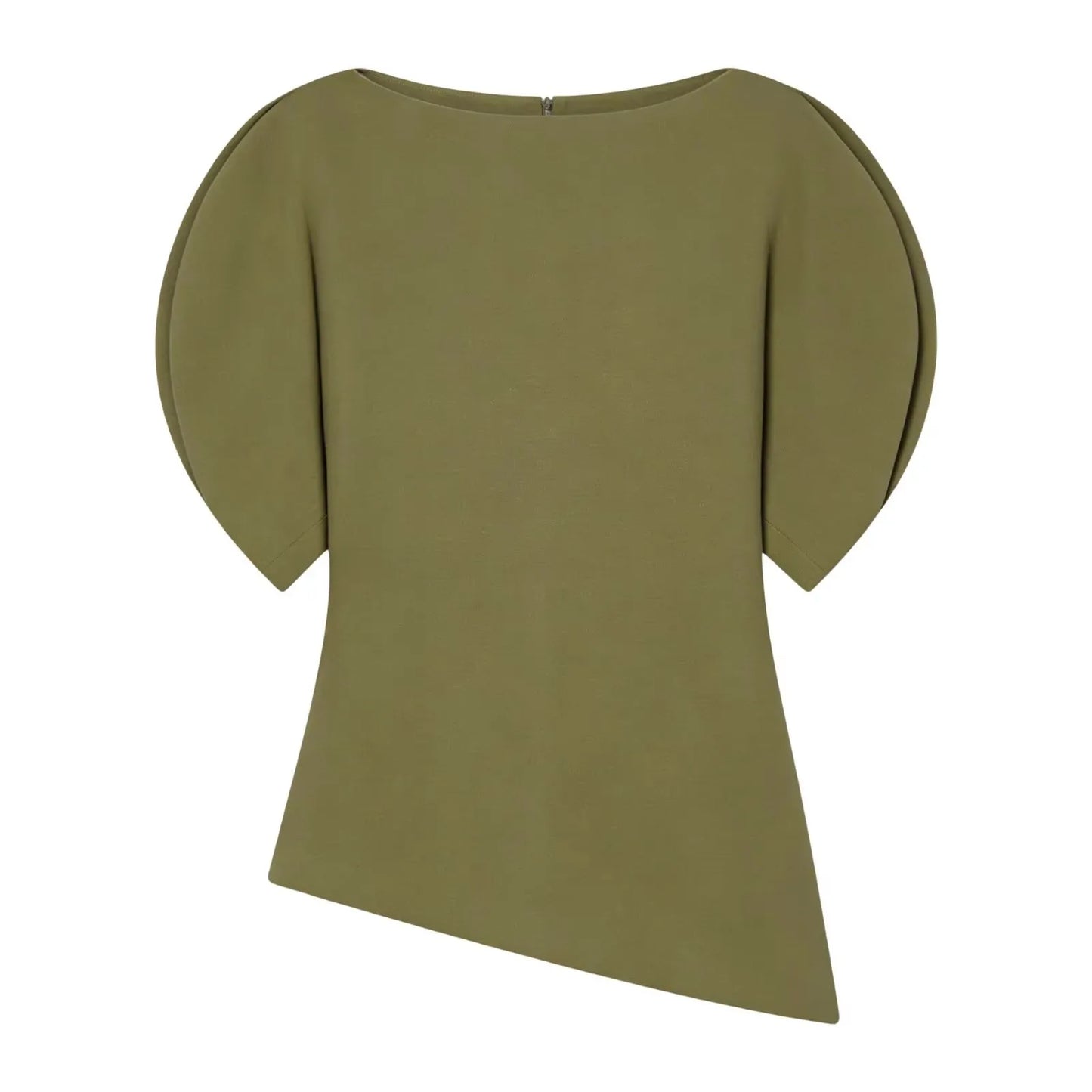 Women Vintage Black Short Puff Sleeve Shirts O Neck Asymmetrical Hem Blouse 2026 Spring Trend High Street Lady Chic Tops