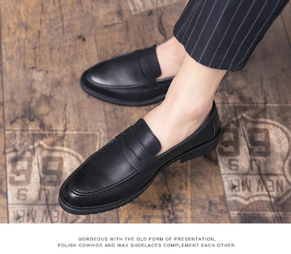 Classic Men's Dress Shoes Office Formal Leather Shoes High Quality Brogues Casual Business Shoes For Men Social Party Loafers
