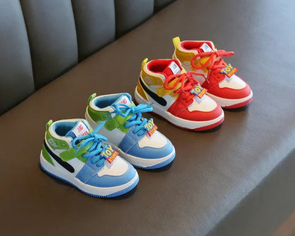 Fashion Children Sneakers Outdoor Non-Slip Boy Girl Casual Board Footwear Colorful High-top Kid Running Sports Leisure Shoes