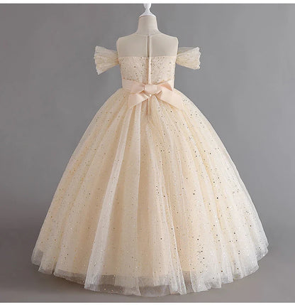 1308 Baby Dresses For Eid 2023 Girls' Sleeveless Mesh Puffy Princess Length Rainbow Skirt Dinner Piano Performance