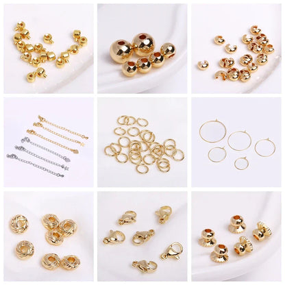 14K Gold Plated Brass Earrings Hooks Round Hoop Earrings,Earring Fixtures,Fasteners For Earrings,DIY Earring Making Accessories