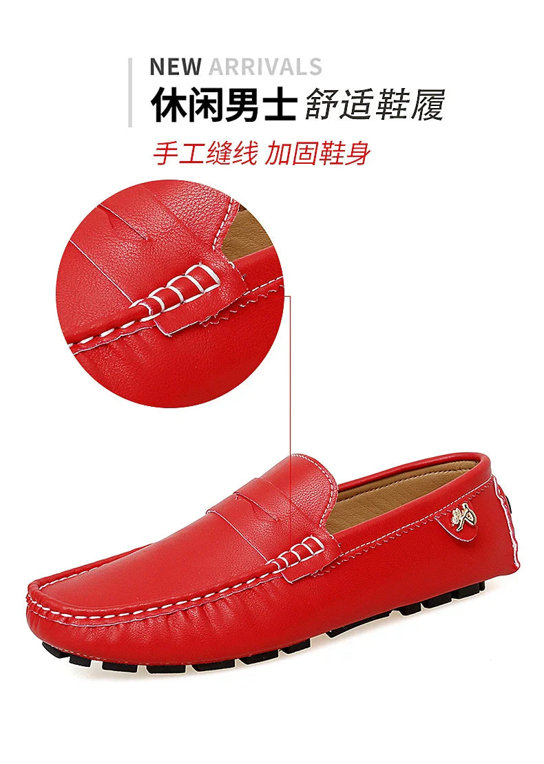 2025 New Handmade Beanie Shoes Men's Soft Sole Lazy Korean Style Trbottomy Easiest for Match Casual Slip-On Driving