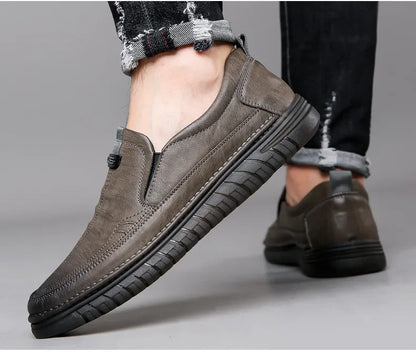 High Quality Outdoor Comfortable Fashion Soft Classic Driving Non-slip Flats Moccasin Handmade Men Cowhide Leather Casual Shoes