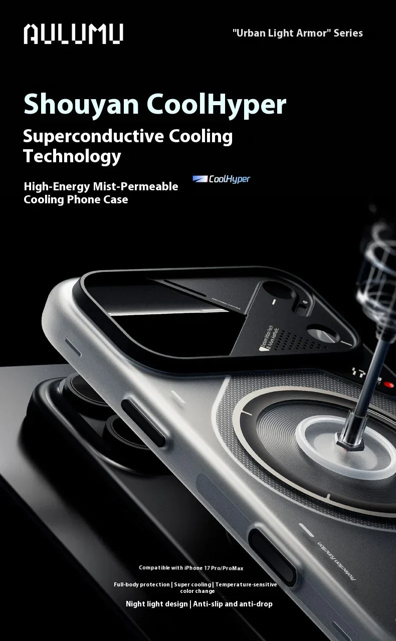 Magnetic Phone Case for iPhone 17 Pro/Pro Max Heat Dissipation Aluminum Alloy Thermal Case with Lens Protective Frame