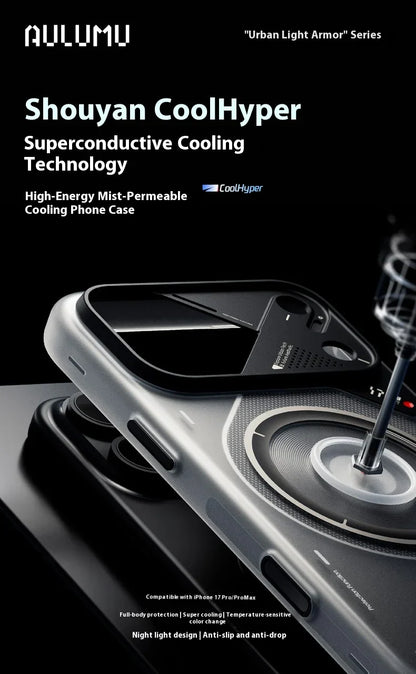 Magnetic Phone Case for iPhone 17 Pro/Pro Max Heat Dissipation Aluminum Alloy Thermal Case with Lens Protective Frame