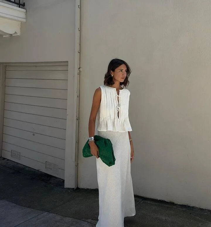 White Bandage Ribbed Tank Top Shirts For Women Hollow Out Sleeveless Slim Summer Fashion Vest Women's Lace-Up Vest Y2k Top