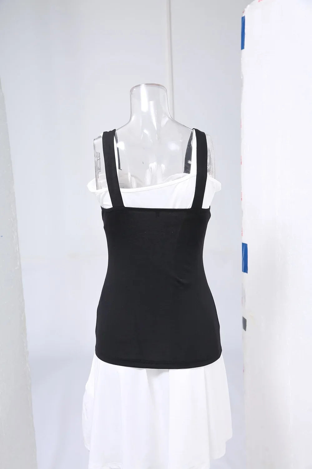 Plus Size Women's Tops Gothic Mesh Lace Up Buckle Grommet Tank 2026 new Spring,Summer Black Backless Standard Vest