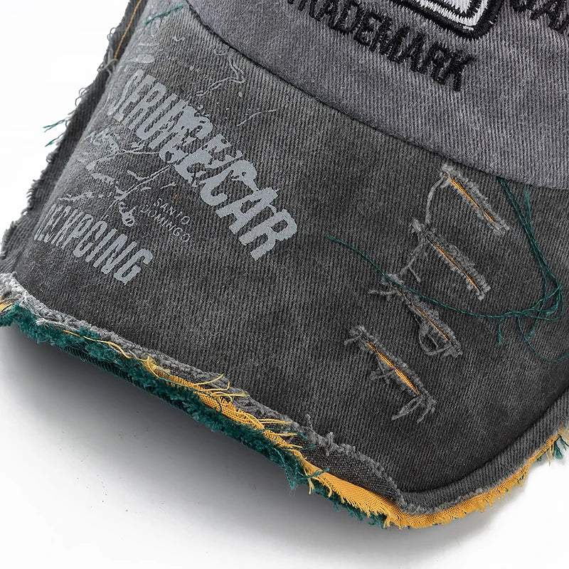 Washed cowboy letters Cotton Cap For Men Women Adjustable Autdoor Sun protection hat Rock Shark Baseball Caps