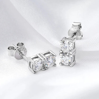 1.2cttw 100% Real Green Moissanite Studs Earrings for Women  Classic Four Claw Ear Studs S925 Sterling Silver Jewelry GRA