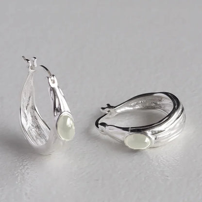 New 925 Sterling Silver Hoop Earrings Pearl Droplet Irregular Vintage Punk For Women Girl Gift Jewelry Dropshipping Wholesale