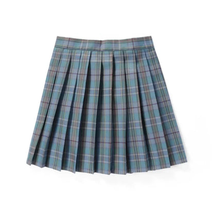 Summer Women High Waist Pleated Plaid Skirts Mini Tennis Skirt Harajuku JK Japanese School Uniform Short A-Line Mini Skirt Girl