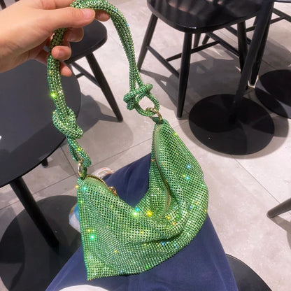 luxury Designer hobo shoulder bag handmade Shining Rhinestones Evening clutch Bag Purse Crystal Purses and handbag Hobo Bags