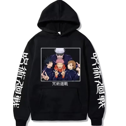 Latest anime printed hoodie spell battle hoodie Harajuku autumn and winter streetwear tiger cane Yuren casual hoodie