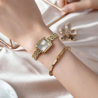 Watch For Women  Women's Stainless Steel Band Luxury Gift Watch Dual-Layer Dial Fashion Montre JA-771