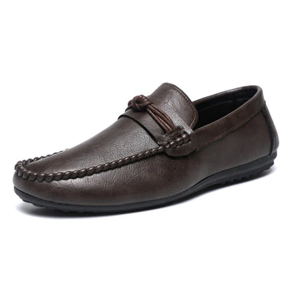 Classic Black Men's Leather Loafers Big Size 46 Slip on Shoes Man Office Shoes Comfortable Soft Flat Casual Shoes For Men