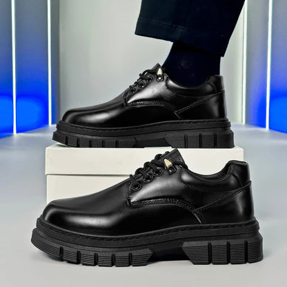 Men's leather shoes with soft soles fashion men's shoes comfortable business casual height increasing formal leather shoes men