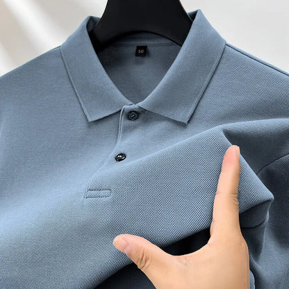 100% Cotton Polo Shirt, Four Seasons Universal  Leisure Long Sleeve, Breathable Lapels T-shirt, Perfect for Golf Sports Durable