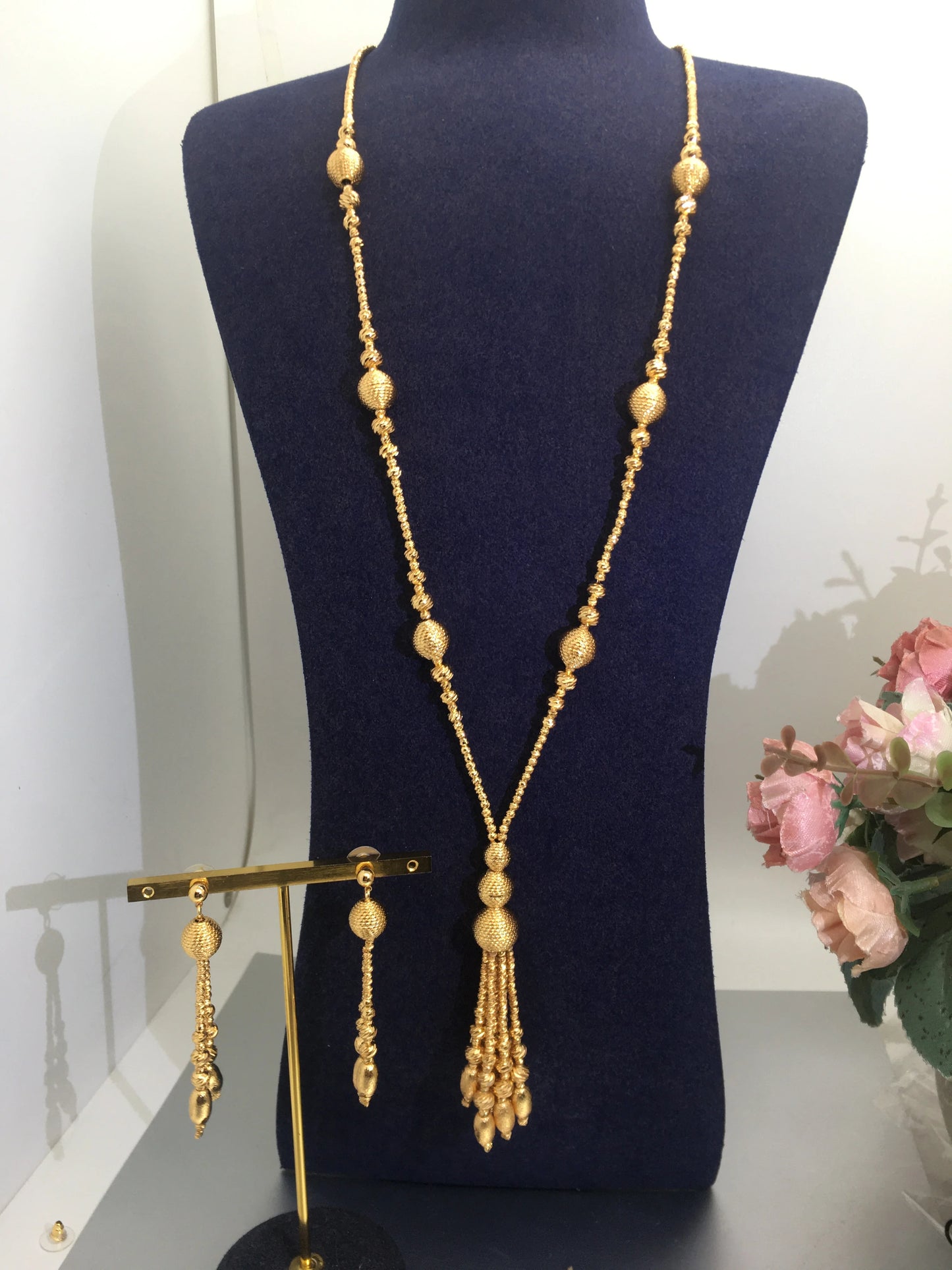 2PCS Luxury Waterdrop Indian Bridal Jewelry Set for Women Wedding Party Dubai Style Trendy Fashion