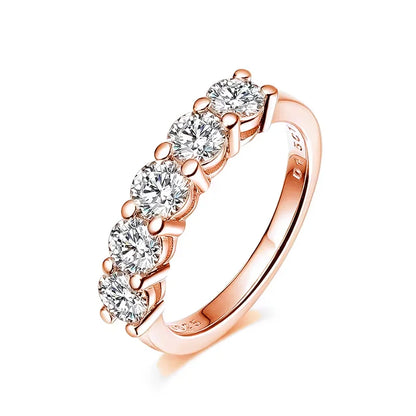 White Gold D Color 4mm Moissanite Ring for Women 1.5CTTW Stone Match Diamond Wedding Band Bride S925 Sterling Silver