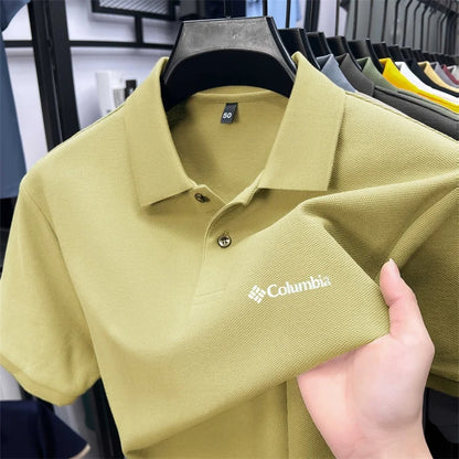 Cotton100% Men's Summer Luxury High Quality Short Sleeves Polo Shirt Letter Printing 25colors Brand T-Shirt Business Men's Wear