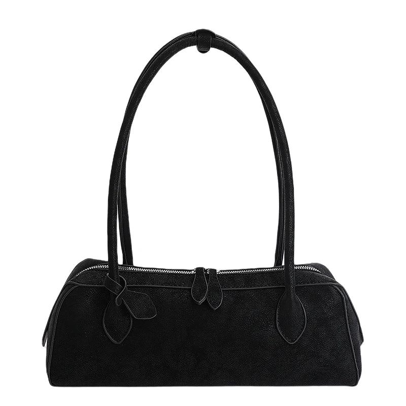 Vintage Suede Long Shoulder Bag 2026 New Women Shoulder Bag Luxury Ladies Handbag Female Commuter Shopping Underarm Bag