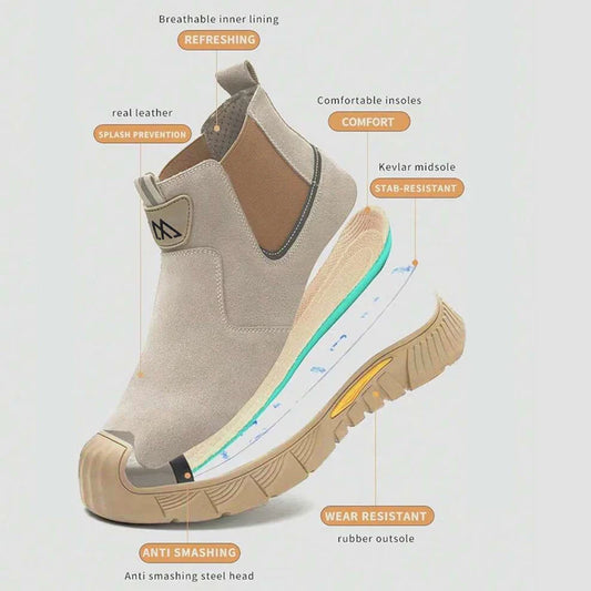 Steel Toe Safety Shoes for Men Women Slip Resistant Work Shoes Sneaker Outdoor Protective Work Shoes Outdoor Security Boots Men